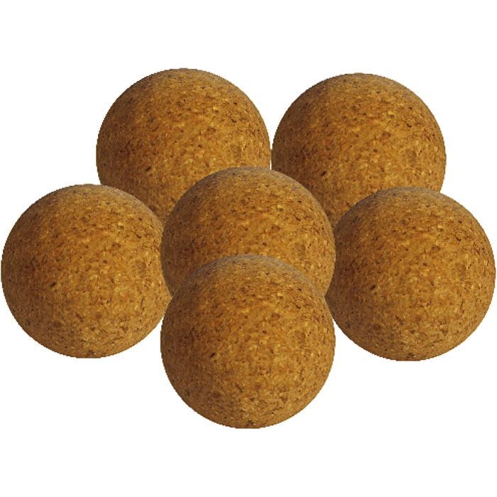Bordfotballer i kork, dia. 3 cm, str. 32 mm, 10 stk./ 1 pose