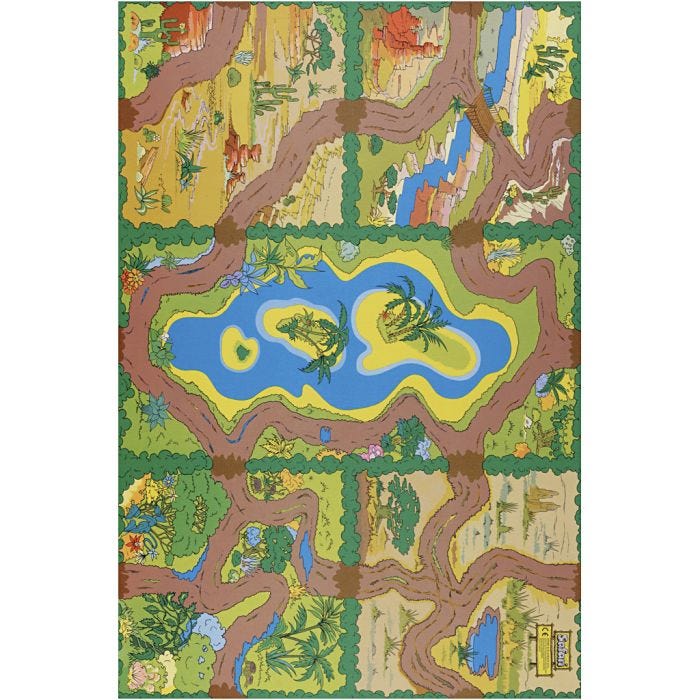 Leketeppe, ville dyr, 150x100 cm, 1 stk.