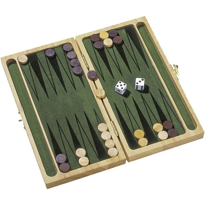 Backgammon, DK, 25x24x4 cm, svart, 1 stk.
