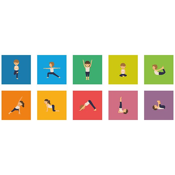 Yogafliser for barn, L: 45 cm, B: 45 cm, 10 stk./ 1 pk.