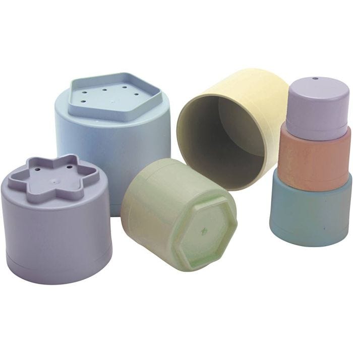 Dantoy små kopper, dia. 10 cm, 7 deler/ 1 pk.