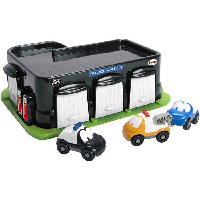 dantoy FunCars med Politistasjon, str. 9 cm, 12 stk./ 1 pk.
