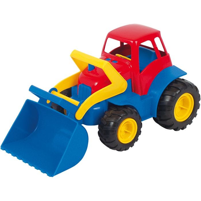 dantoy Traktor med Skuffe, str. 30x15x16 cm, 6 stk./ 1 sett