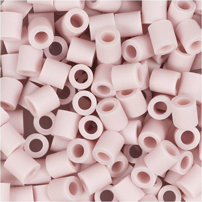 NABBI BioBeads, str. 5x5 mm, hullstr. 2.5 mm, medium, lys pink, 1000 stk./ 1 pk.