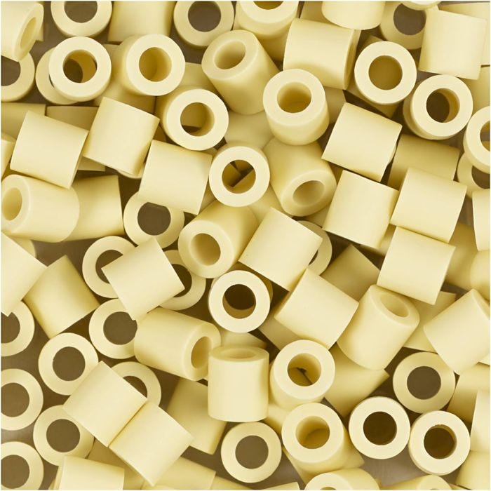 NABBI BioBeads, str. 5x5 mm, hullstr. 2.5 mm, medium, lys gul, 1000 stk./ 1 pk.