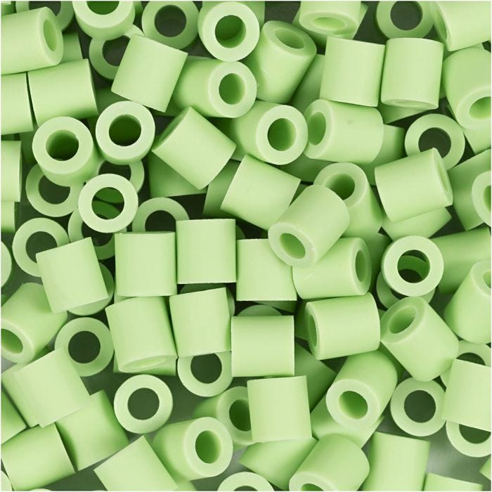 NABBI BioBeads, str. 5x5 mm, hullstr. 2,5 mm, medium, pastellgrønn, 1000 stk./ 1 pk.