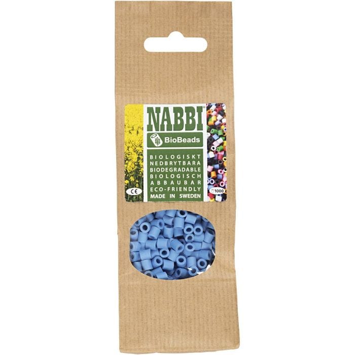 NABBI BioBeads, str. 5x5 mm, hullstr. 2.5 mm, medium, blå, 1000 stk./ 1 pk.