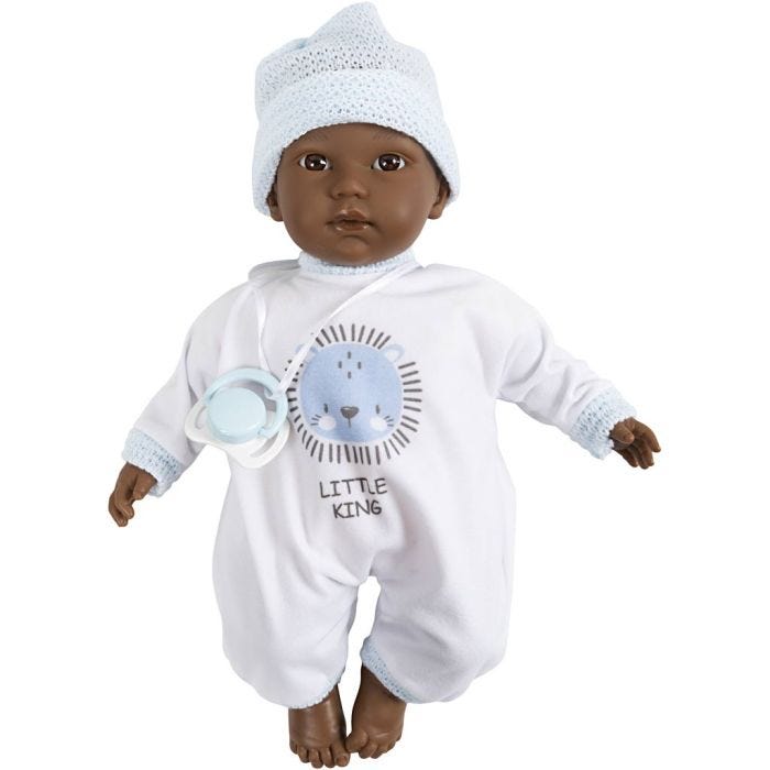 Babydukke med stoffkropp, 30 cm, 1 stk.