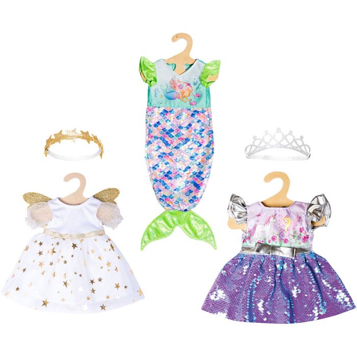 Dukkeklær, Eventyr, str. 35-45 cm, 3 sett/ 1 pk.