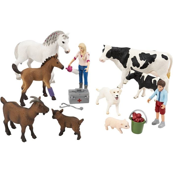 Schleich Bondegårdsdyr, 10 deler/ 1 sett