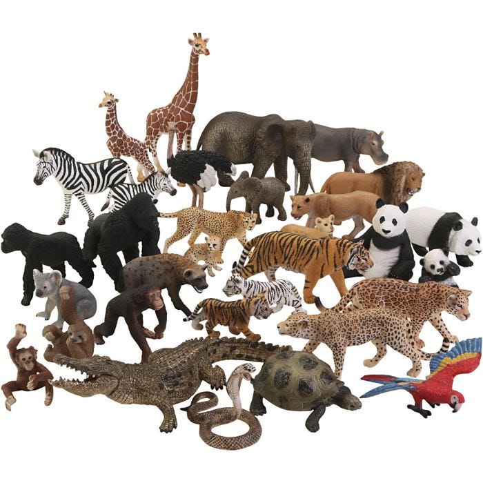 Schleich ville dyr, str. 3-18 cm, 32 stk./ 1 sett