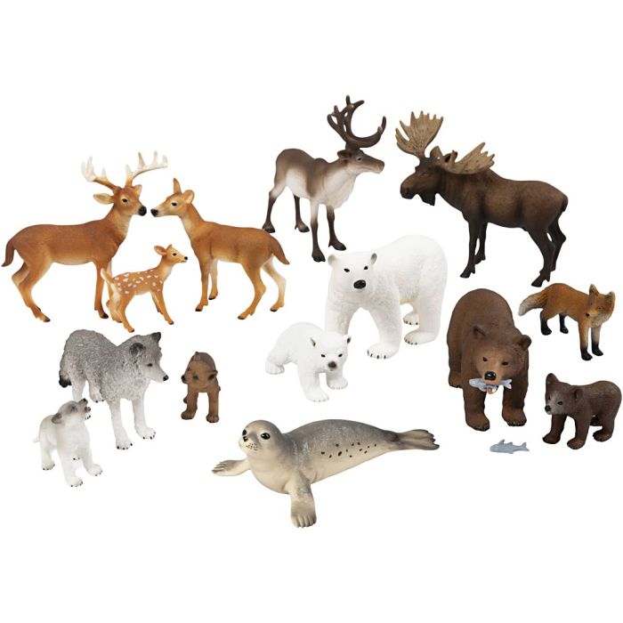 Schleich Nordisk dyreliv, str. 7-19 cm, 14 deler/ 1 sett