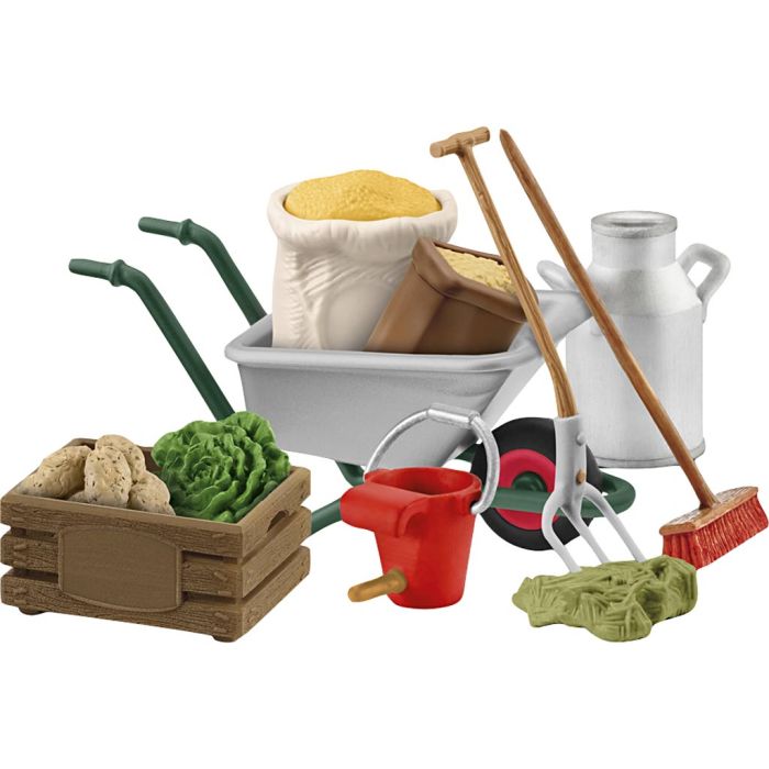 Schleich Bondegårdsdyr, Tilbehør til stallpleie, 11 deler/ 1 pk.