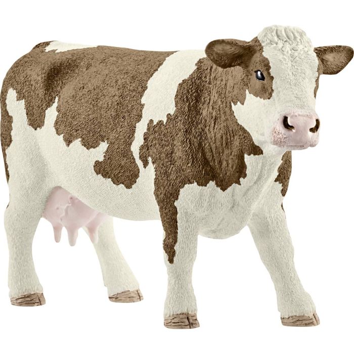 Schleich Bondegårdsdyr, Simmental-ku, str. 13x4x7,7 cm, 1 stk.