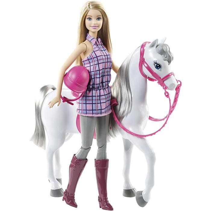 Barbie Hest m. Rytter, 2 stk./ 1 sett