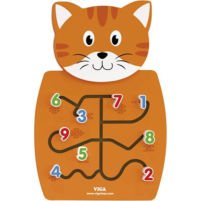 VIGA Aktivitetstavle, Katt, 36x55x4,5 cm, 1 stk.