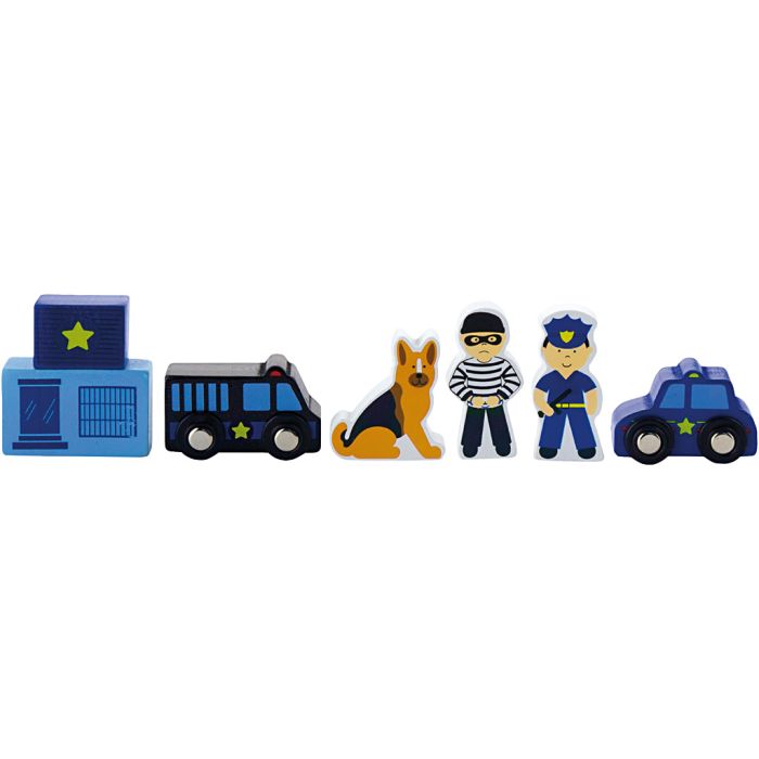 VIGA togbane-tilbehør, Politi, 6 deler/ 1 sett