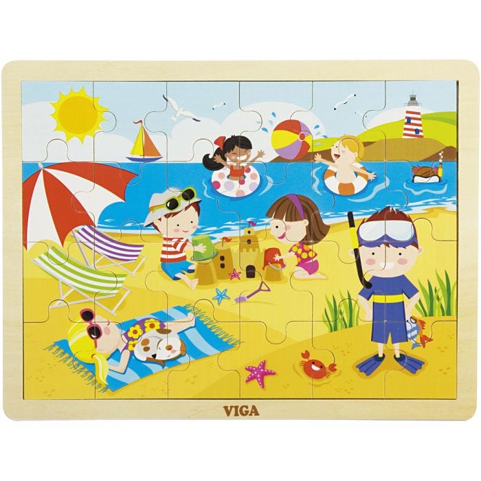 VIGA trepuslespill årstider, sommer, str. 30x22,5 cm, 24 brikker, 1 stk.