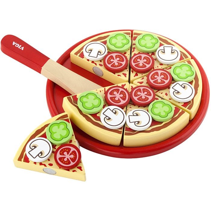 VIGA lekepizza av tre, 23x3,5 cm, 1 stk.