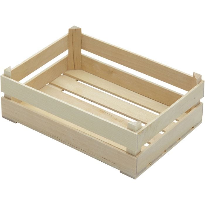 Oppbevaringsboks til lekemat av tre, 12,4x17,5x6 cm, 1 stk.