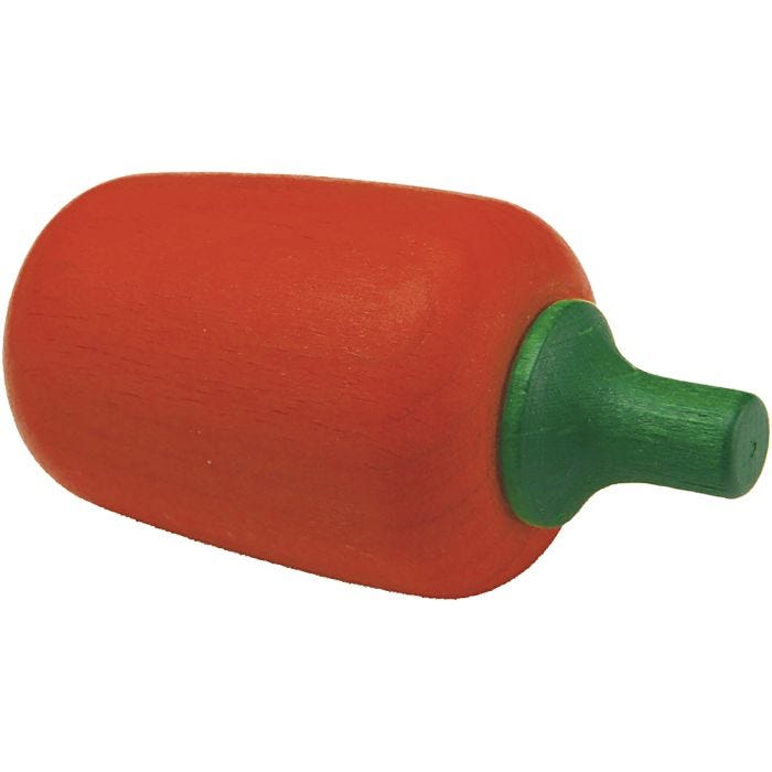 Mat av tre, paprika, str. 35x69x35 mm, Farge kan variere , 1 stk.