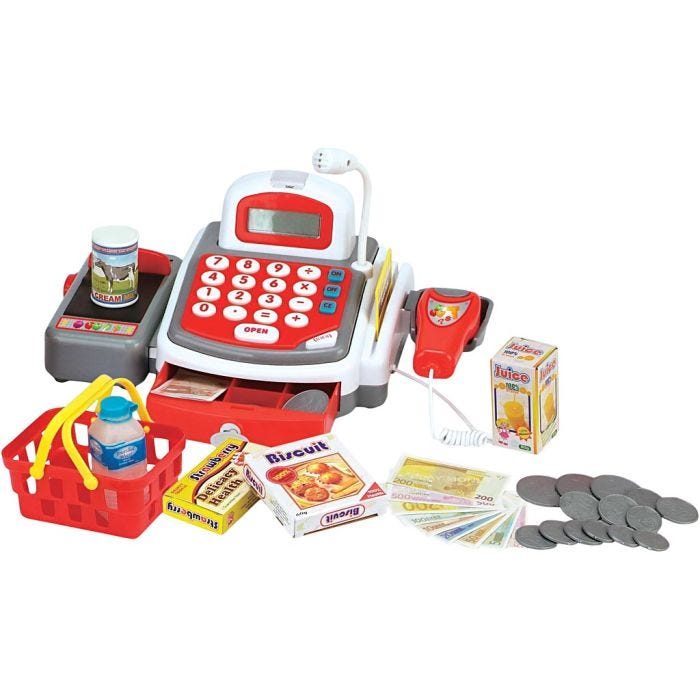 Kasseapparat, H: 19 cm, L: 19 cm, B: 33,4 cm, 1 sett