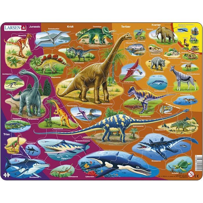 Puslespill, naturhistorie, str. 28,5x36,5 cm, 85 brikker, 1 stk.