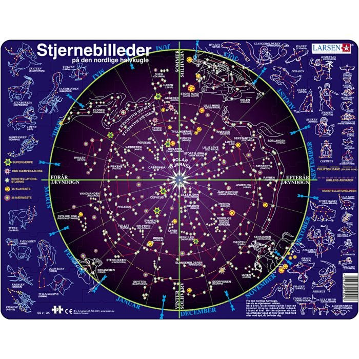Puslespill, Stjernebilder, str. 28,5x36,5, 70 brikker, 1 stk.