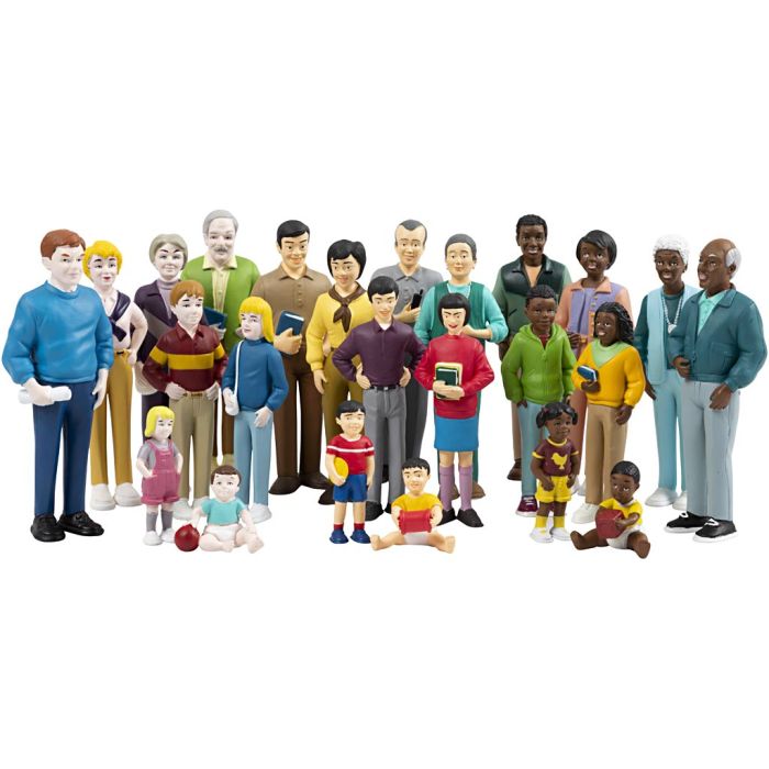 Familie, asiatisk, afrikansk, europeisk, H: -12 cm, 24 stk./ 1 pk.