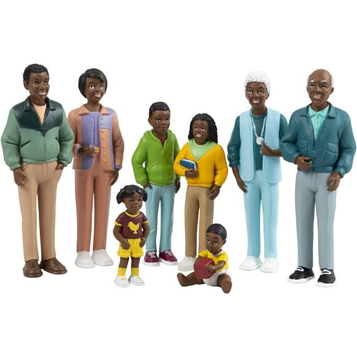 Familie, afrikansk, H: -12 cm, 8 stk./ 1 pk.