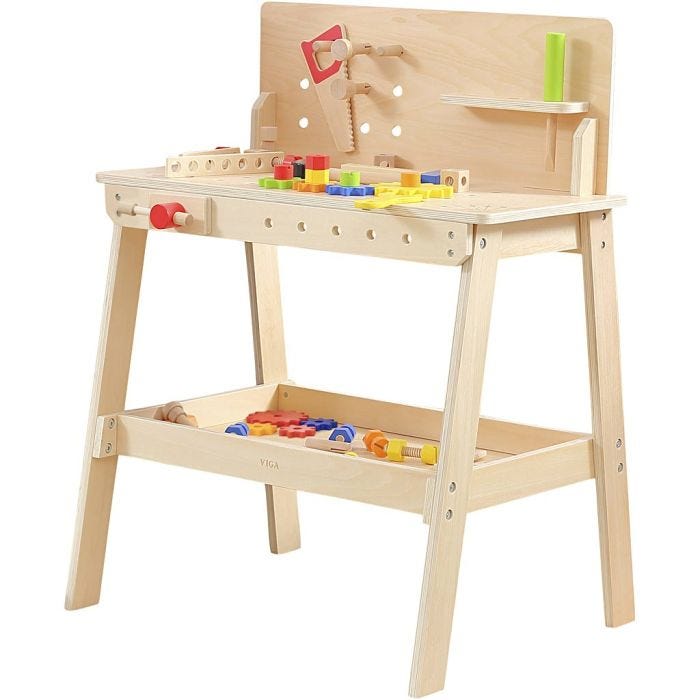 Høvelbenk i tre, H: 59 cm, L: 74 cm, B: 44 cm, str. 74x59x44 cm, 1 sett