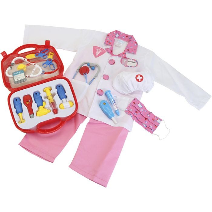 Lege-utkledning, pink, 1 sett