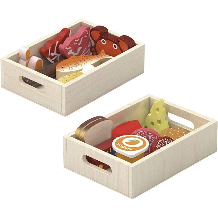VIGA Lekemat i tre, L: 30 cm, B: 22 cm, 17 deler/ 1 pk.