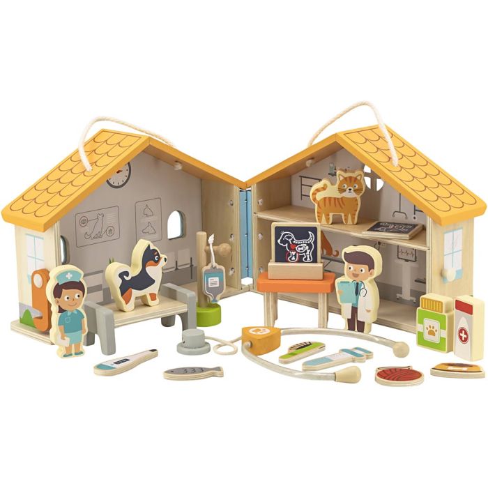 VIGA Dyresykehus, H: 17 cm, L: 22 cm, B: 12 cm, 19 deler/ 1 pk.