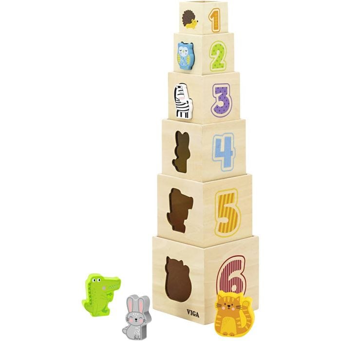 VIGA Byggeklosser, H: 51 cm, L: 12 cm, B: 12 cm, 6 stk./ 1 pk.