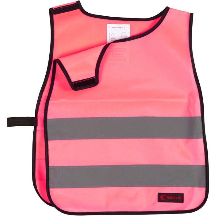 Refleksvest, XS, L: 50 cm, B: 40 cm, str. 6-10 år, pink, 1 stk.