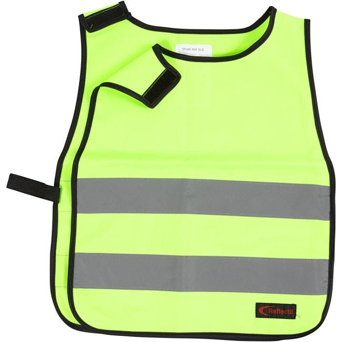 Refleksvest, S/Kid, L: 55 cm, B: 46 cm, str. 8-12 år, grønn, 1 stk.