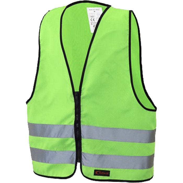 Refleksvest med glidelås, L: 47 cm, B: 40 cm, str. 4-6 år, grønn, 1 stk.