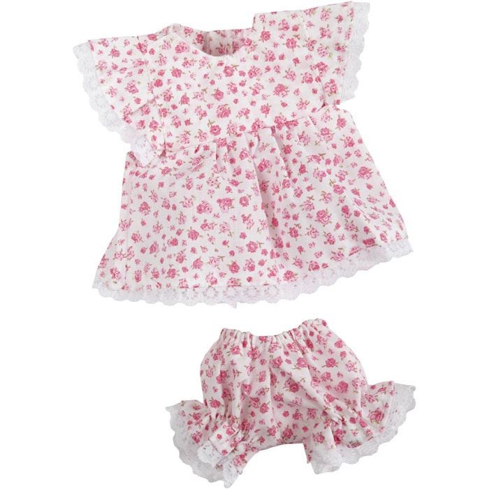 Dukkeklær, kjole med bluse, 24 cm, 1 sett