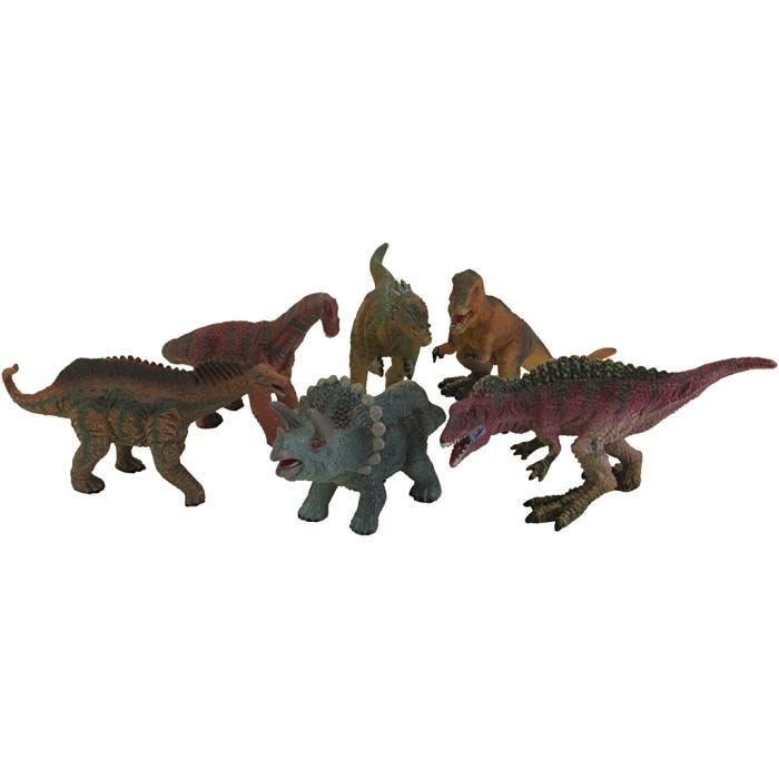 Dinosaurer, str. 10-13 cm, 6 stk./ 1 sett