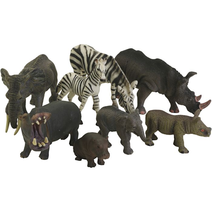 Ville dyr, str. 5,5-14 cm, 8 stk./ 1 sett