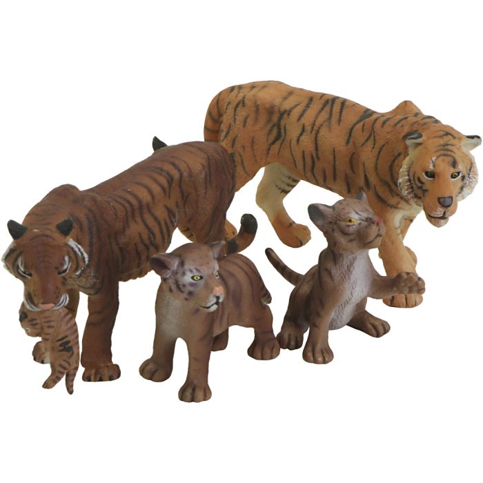 Tigerfamilie, H: 5-9 cm, L: 7-12 cm, 4 stk./ 1 sett
