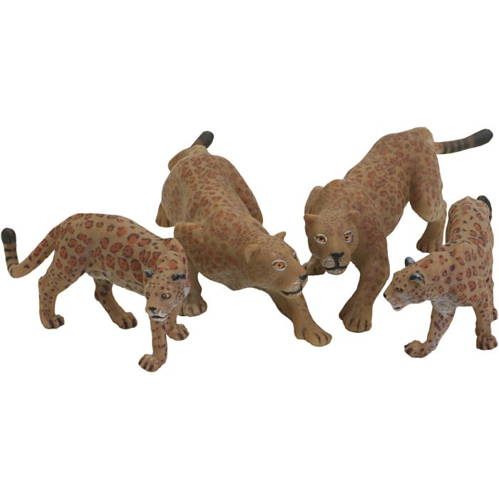 Leopardfamilie, H: 3,5-5 cm, L: 10-12 cm, 4 stk./ 1 sett