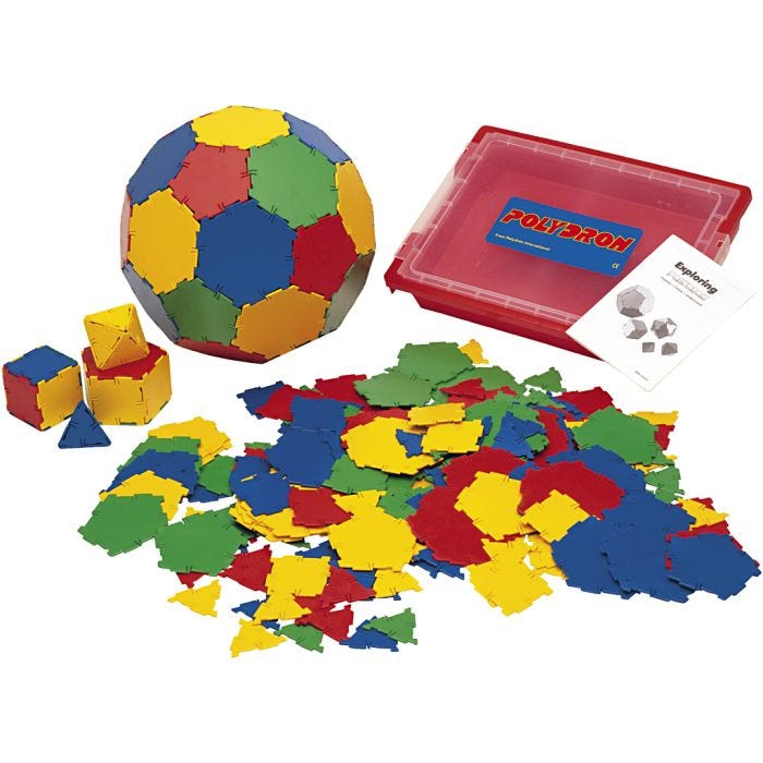 POLYDRON Byggeklosser Klassesett, str. 7x7 cm, 184 deler/ 1 sett