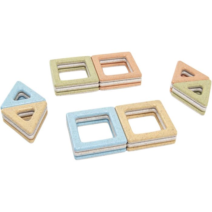 Polydron Eco Magnetisk, douche farger, 24 deler/ 1 sett