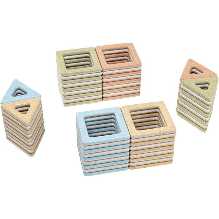 Eco magnetisk polydron, douche farger, 72 deler/ 1 sett