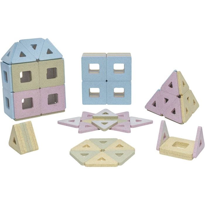 Eco Polydron Kindermag, H: 7 cm, L: 23 cm, B: 21 cm, ass. farger, 96 deler/ 1 sett