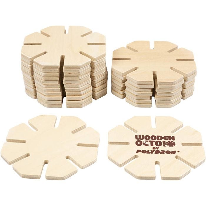 Polydron Octoplay Konstruksjonssett av tre, dia. 12 cm, 20 deler/ 1 sett