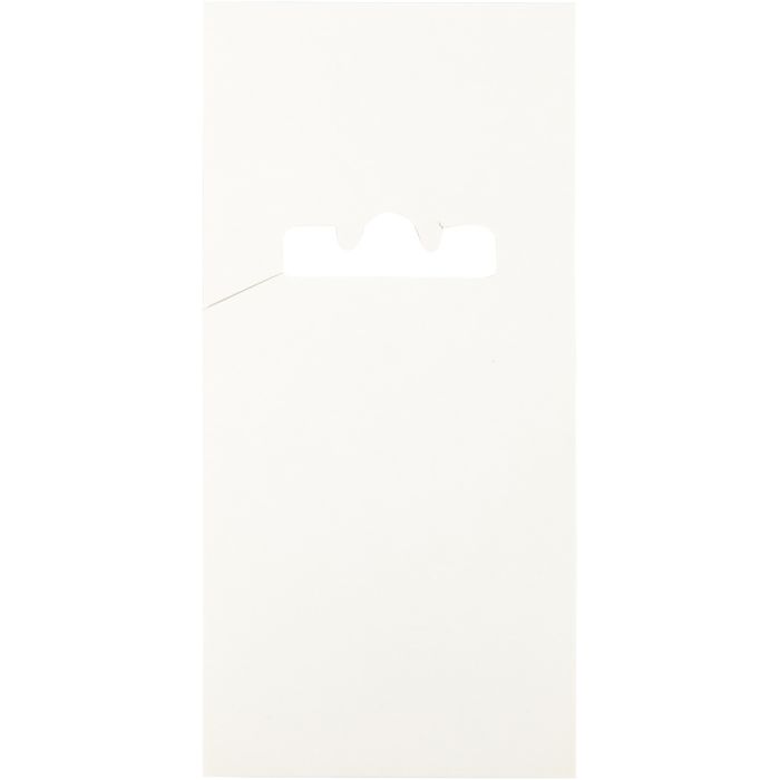 Kort for dobbelkroker, L: 123 mm, B: 58 mm, hvit, 200 stk./ 1 pk.