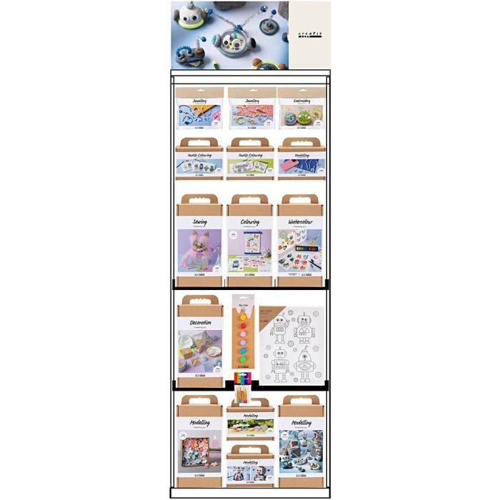 Gulvdisplay, montert, Nye hobbyartikler til barn, 97 pakker/ 1 stk.
